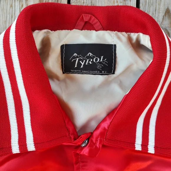 vintage '70s lacrosse Tyrol satin Snap jacketmens size medium